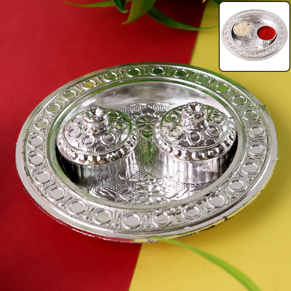 Round Shape Special Puja Thali, Kumkum Thali Holder (1 Pc / Small)