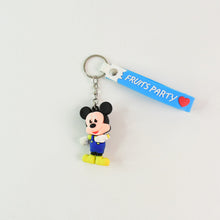 Cute Cartoon Silicone 3D Key Chain with Metal Hook & Strap (Pack of 1)